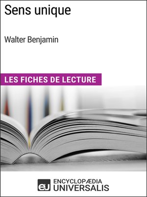 cover image of Sens unique de Walter Benjamin